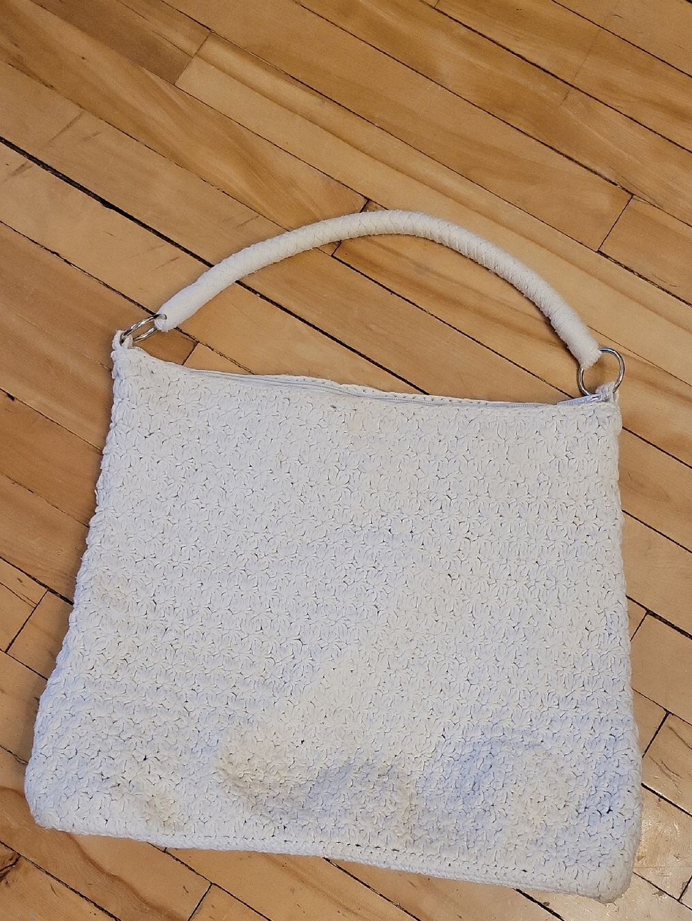 Holt Renfrew White Boho Crochet Top-Handle Women’s Tote
